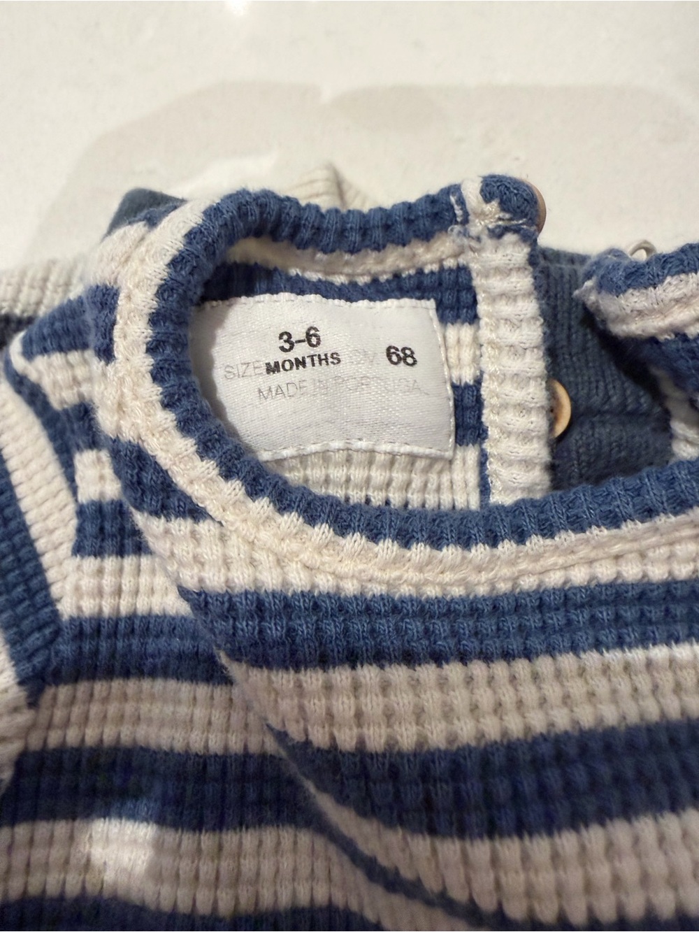 Zara 3 piece 3-6m Striped Knit Baby Set - blue & Cream - Picture 6 of 6